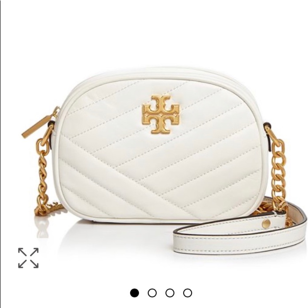 White Tory Burch crossbody with dustbag.